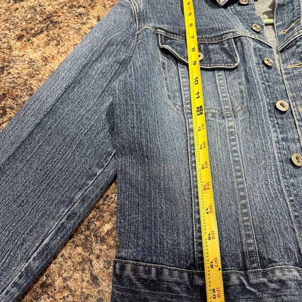 Patriotic Denim Jacket With Flag Patch - image 3